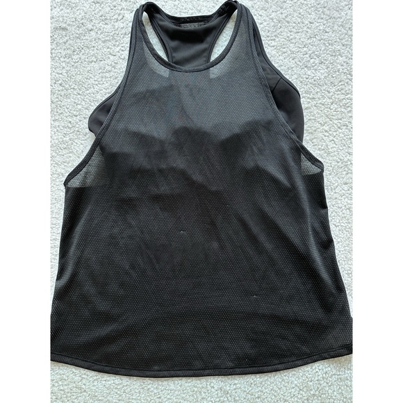 lululemon athletica Tops - Lululemon Black Perforated Tank Top W/ Attached Sports Bra Tank Top, Size 6